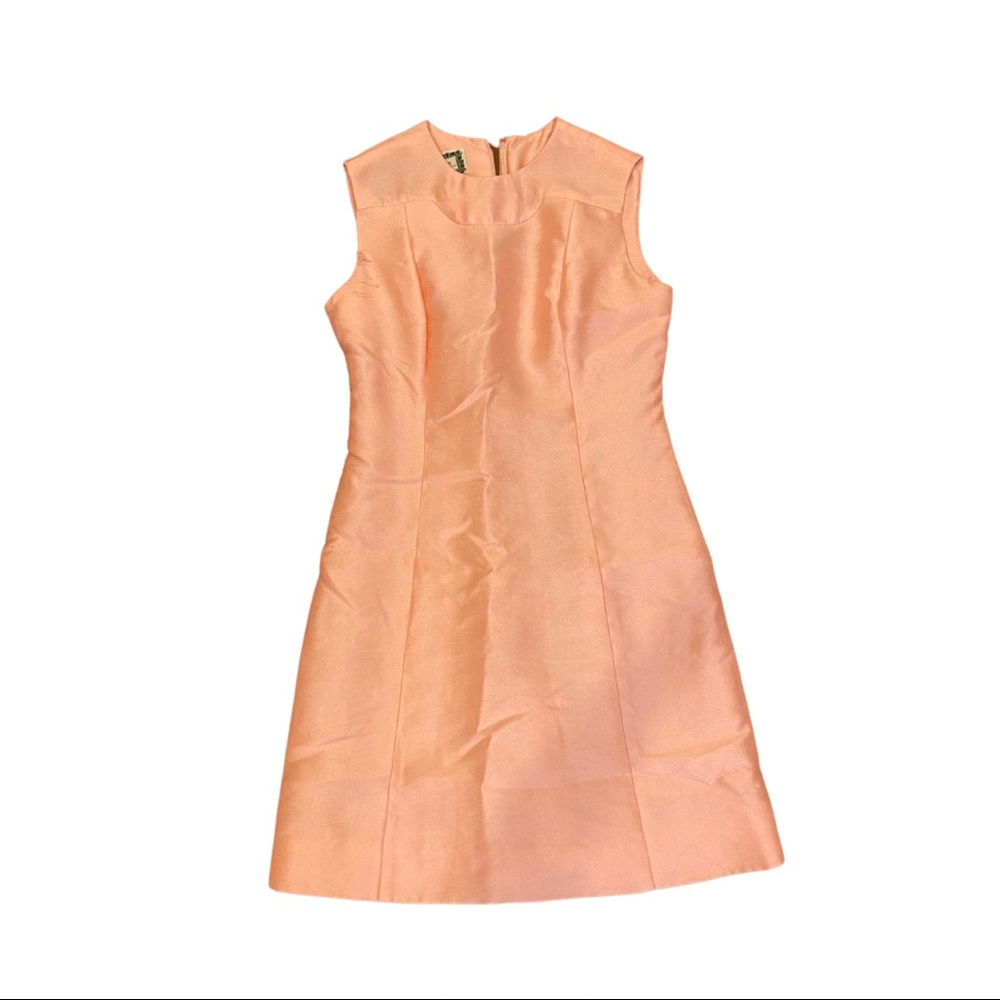 1960s Vintage Peach Shift Dress